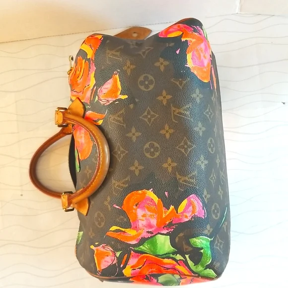 Louis Vuitton STEPHEN SPROUSE Monogram Neon ROSES Floral Ltd Ed Speedy 30 2008/9 - Picture 6 of 10